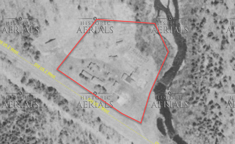 Rustic Riverside Inn - 1972 Aerial Photo